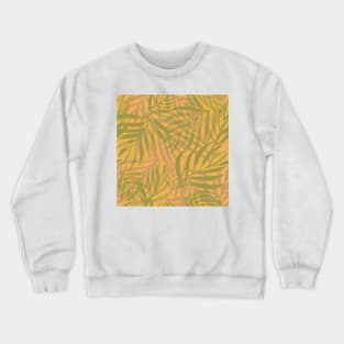 Digital palm leaves pattern in yellow and green Crewneck Sweatshirt